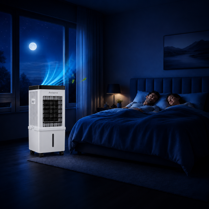 Rafraîchisseur mobile sans évacuation, offre un air frais et humide. Parfait pour le confort de votre maison.