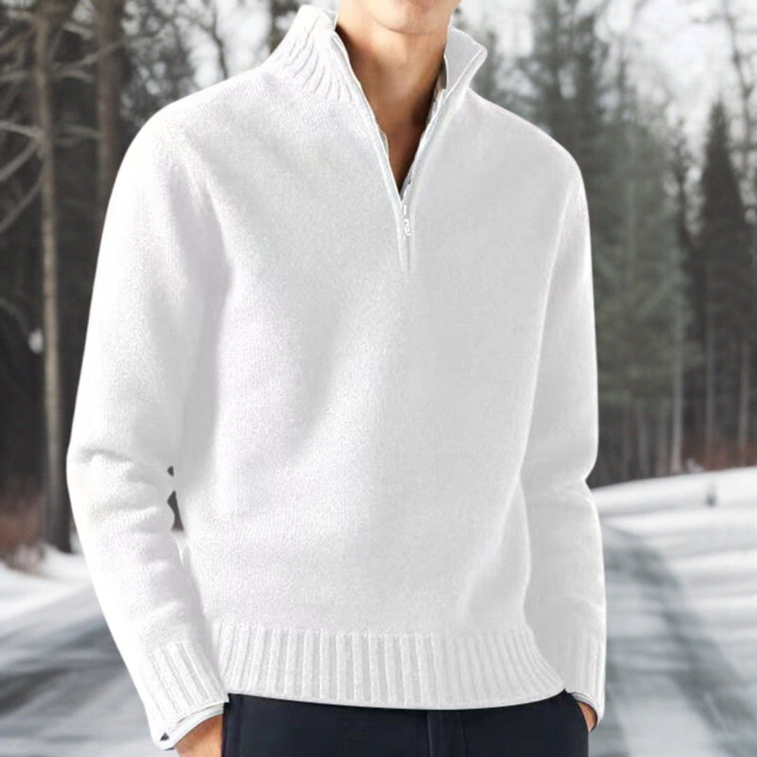 Élégant pull homme Paulaner épais, col zippé. Idéal pour rester au chaud avec style tout l'hiver.