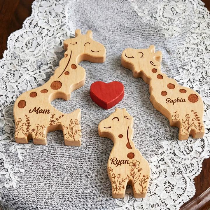 Cadeau unique Fête des Mères : sculpture girafe en bois, souvenir précieux pour maman.
