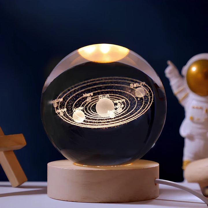 Veilleuse LED en cristal, design fantaisie, lumière apaisante pour chambre et espace.