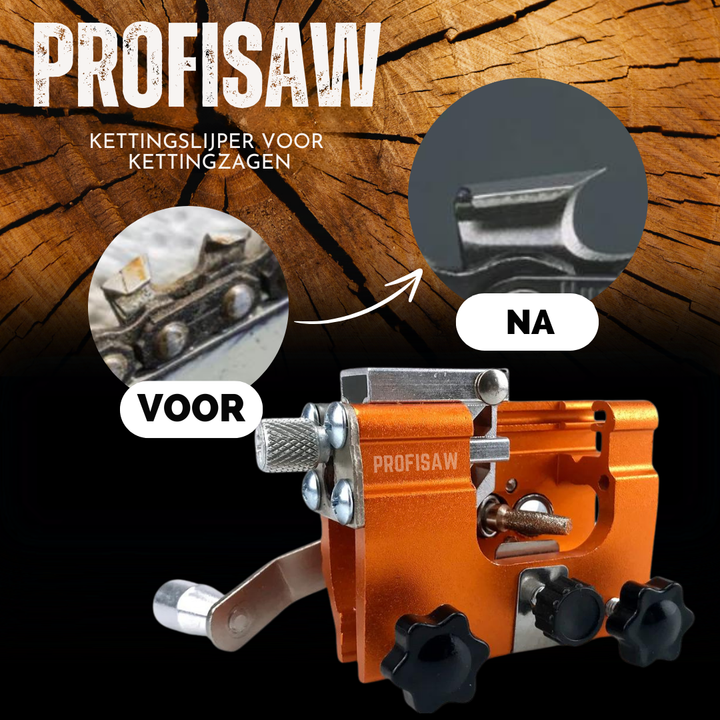 Outil d'affûtage ProfiSaw portable pour chaînes de tronçonneuses, facile à utiliser sur le terrain.