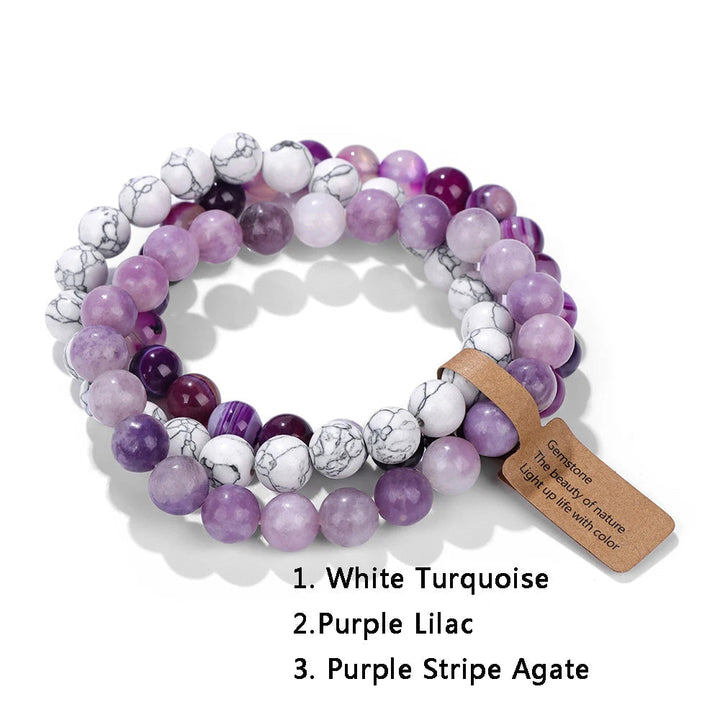 Bracelet de bien-être en opale et quartz rose, pierres naturelles, pour homme et femme.