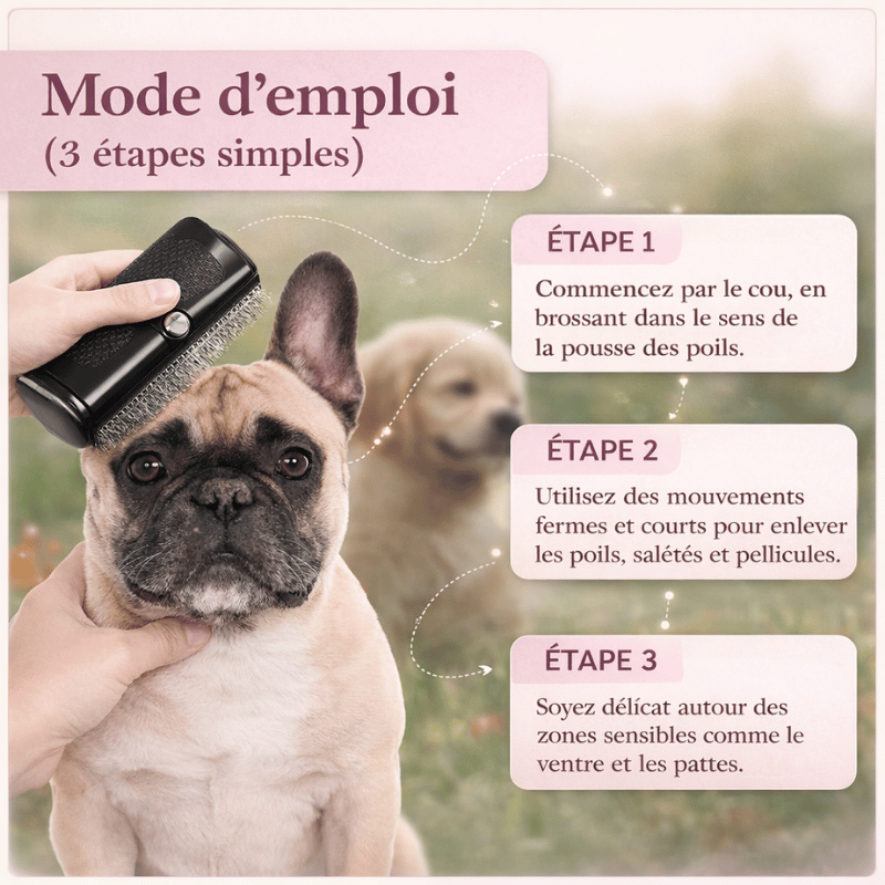 Nettoyage poils d'animaux: brosse innovante pour garder votre intérieur impeccable.