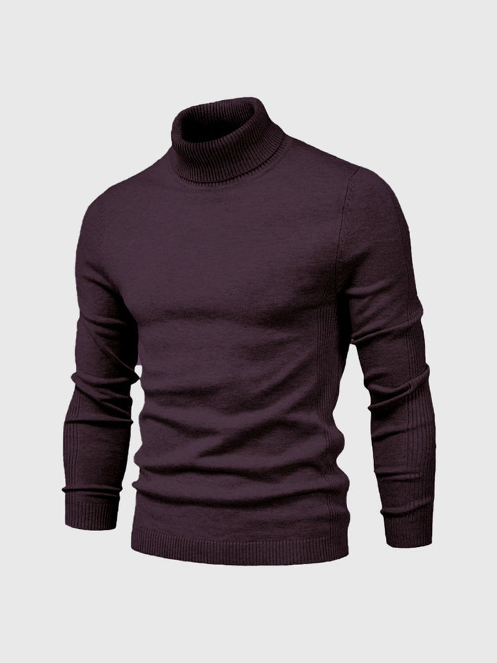Pull manches longues, col roulé homme bleu nuit. Élégant et polyvalent pour un look décontracté chic.
