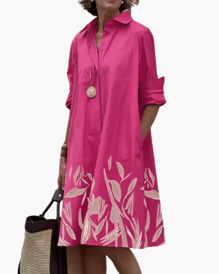 Robe chemise ample femme, mode décontractée élégante pour le printemps-été, confort quotidien garanti.