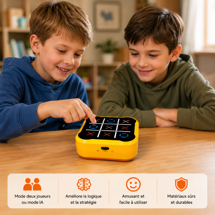 Jeu de puzzle BOLT Morpion primé 2023. Portable et interactif, idéal pour développer logique et stratégie.