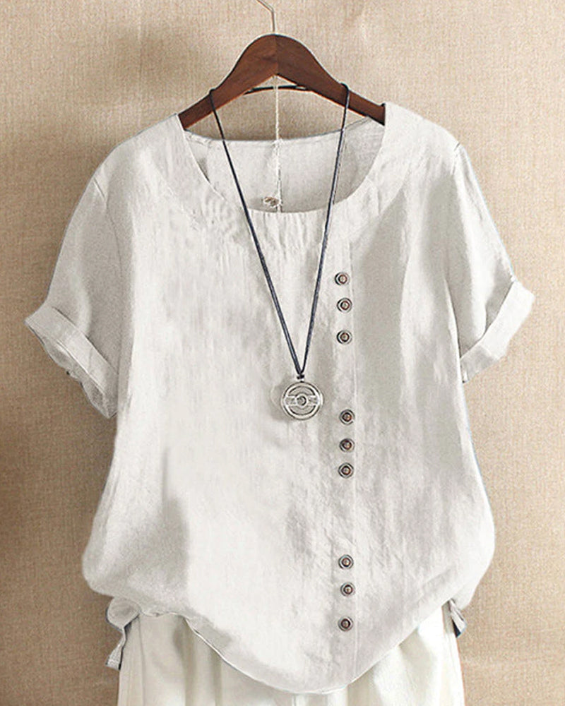 Chemisier femme manches longues, style décontracté chic. Blouse fluide élégante, parfaite pour l'été et le printemps.