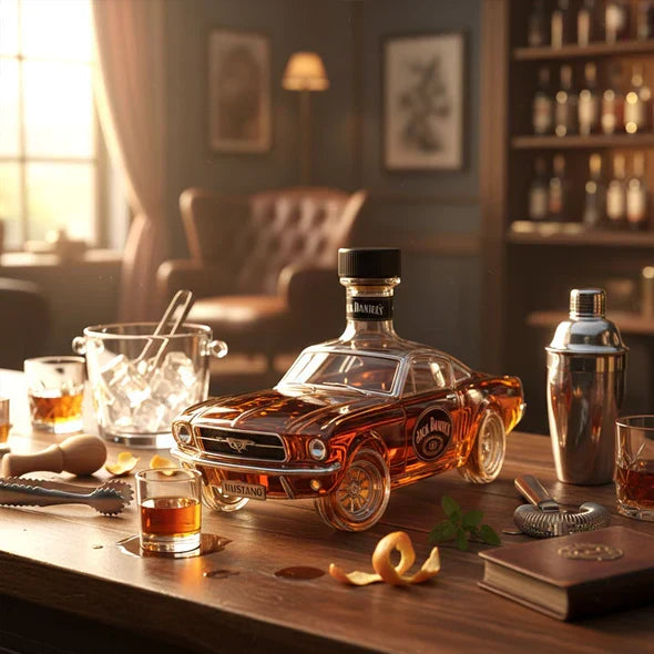 Carafe à whiskey en verre transparent, design élégant, pour mettre en valeur vos spiritueux.