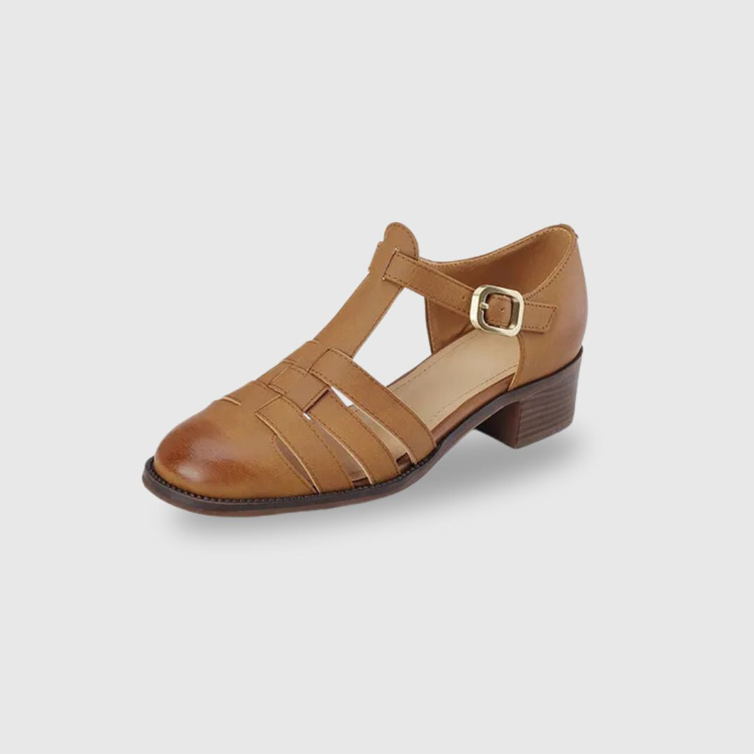 Sandales Palynne CL-0630 pour femmes, confortables et stylées. Bout rond, talon épais rétro. Chaussures d'été chic.
