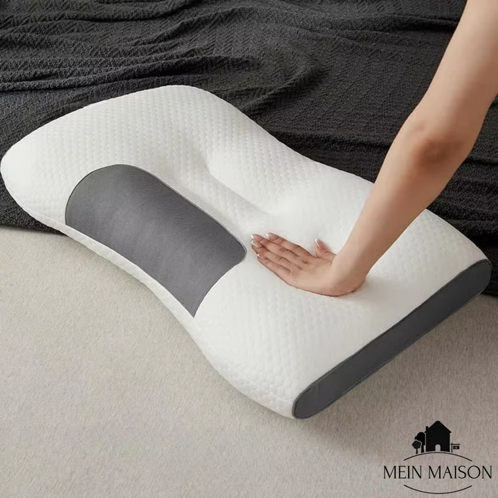 Coussin en mousse mémoire pour le cou, assurant un sommeil réparateur et le soulagement des tensions.