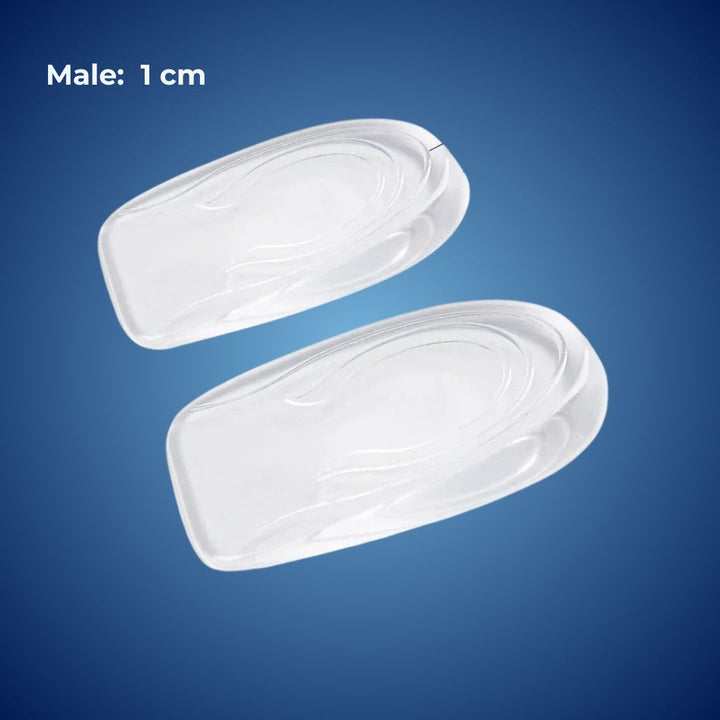Semelles rehaussantes durables en gel silicone, conçues pour un confort longue durée, une meilleure posture et un soutien optimal.