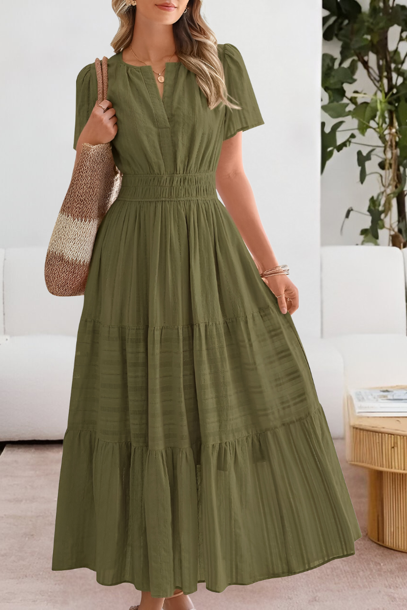 Robe midi femme, style bohème fluide, élégante et décontractée, la tendance estivale du confort.