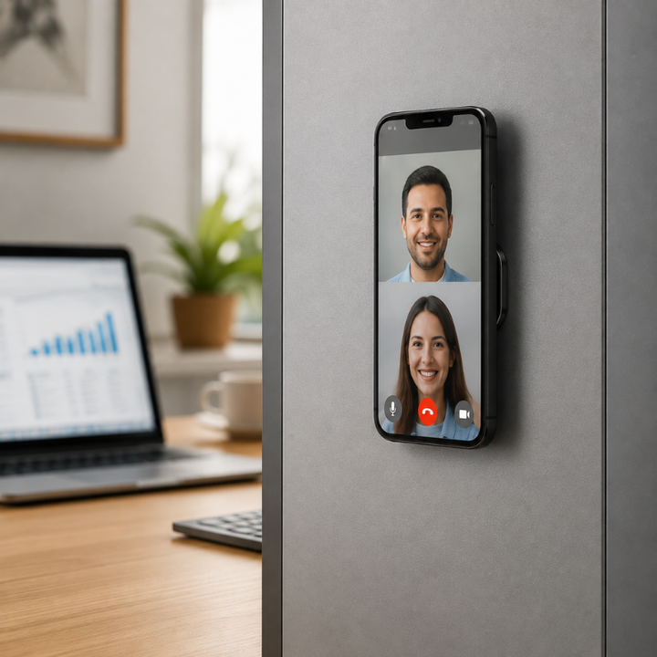 Conduit en sécurité: support magnétique pour téléphone voiture, maintient smartphone à portée de main.