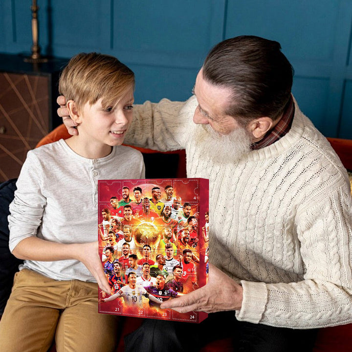 Offrez le Calendrier de l'Avent Football 2025, un cadeau original et ludique pour enfants et hommes.