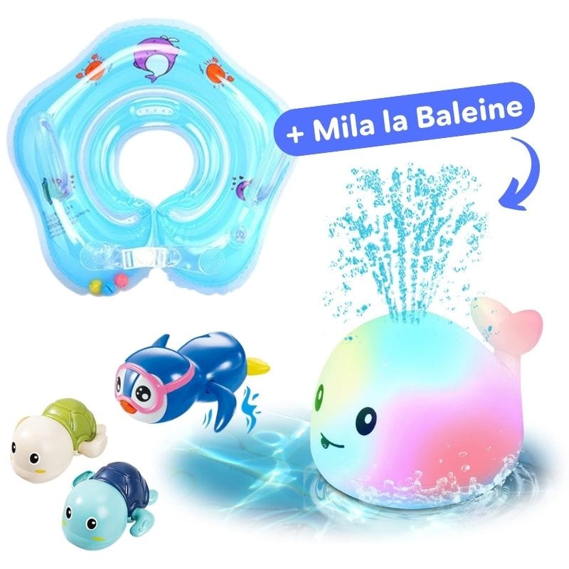 Bouée bébé pingouin plongeur, avec harnais de sécurité, parfaite pour l'apprentissage de la natation et le jeu.