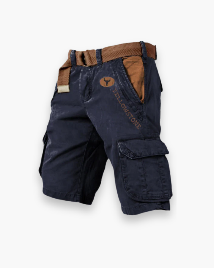 Tissu robuste d'un short cargo pour homme, garantissant durabilité et confort pour toutes les aventures.