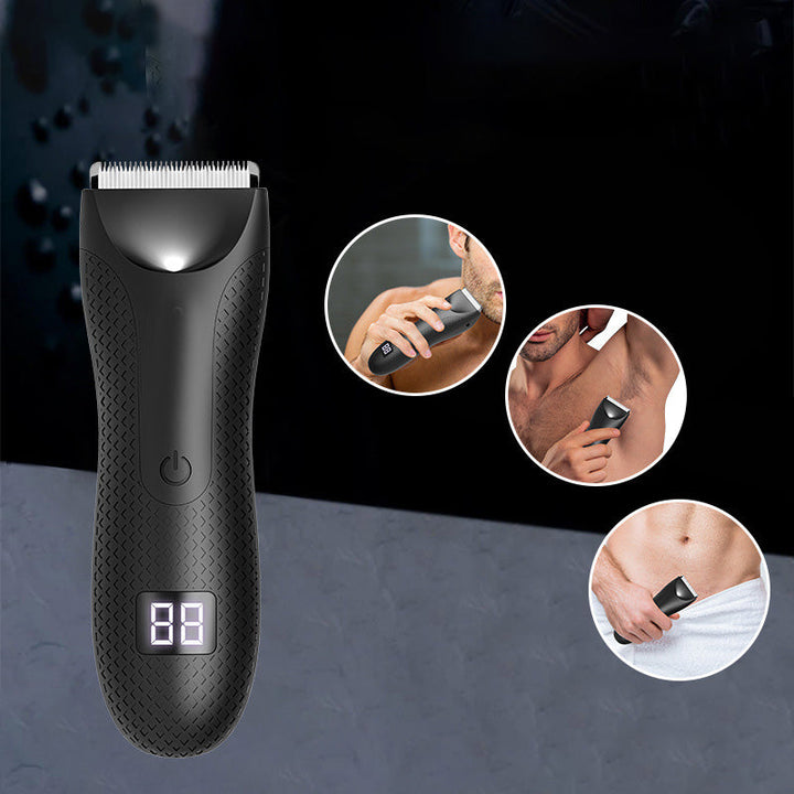 Rasoir corps et intime homme, lames céramique douces, étanche, pour une toilette sécurisée.