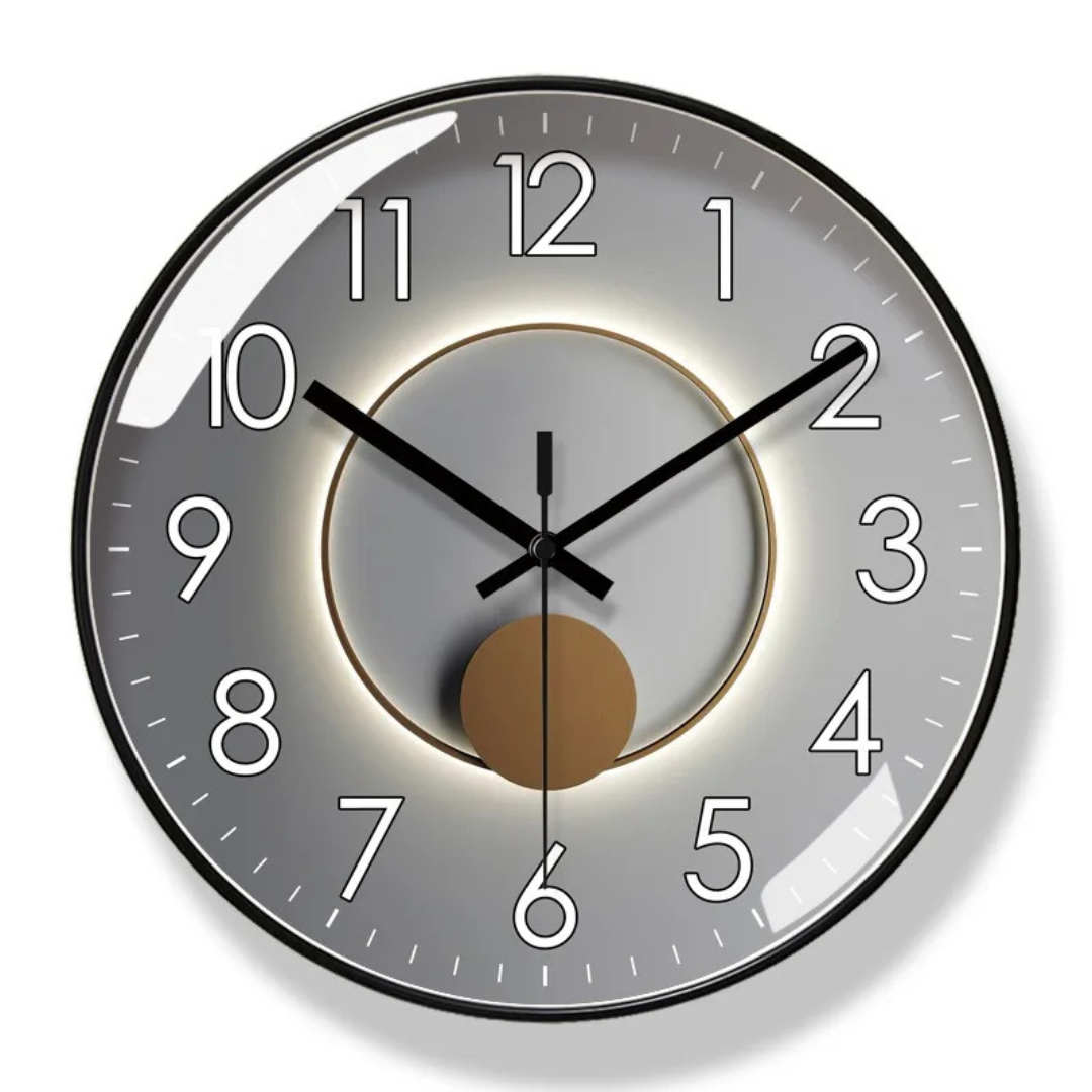 Horloge murale design silencieuse, esthétique moderne. Parfaite pour chambre, salon ou bureau élégant.