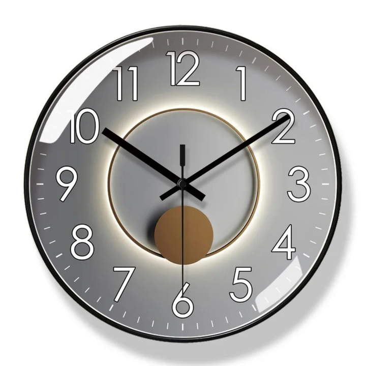 Horloge murale design silencieuse, esthétique moderne. Parfaite pour chambre, salon ou bureau élégant.