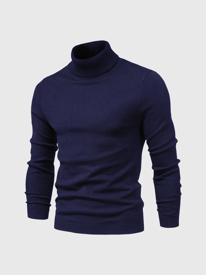 Vêtement homme confortable: pull col roulé gris clair, pour un look casual chic hivernal.