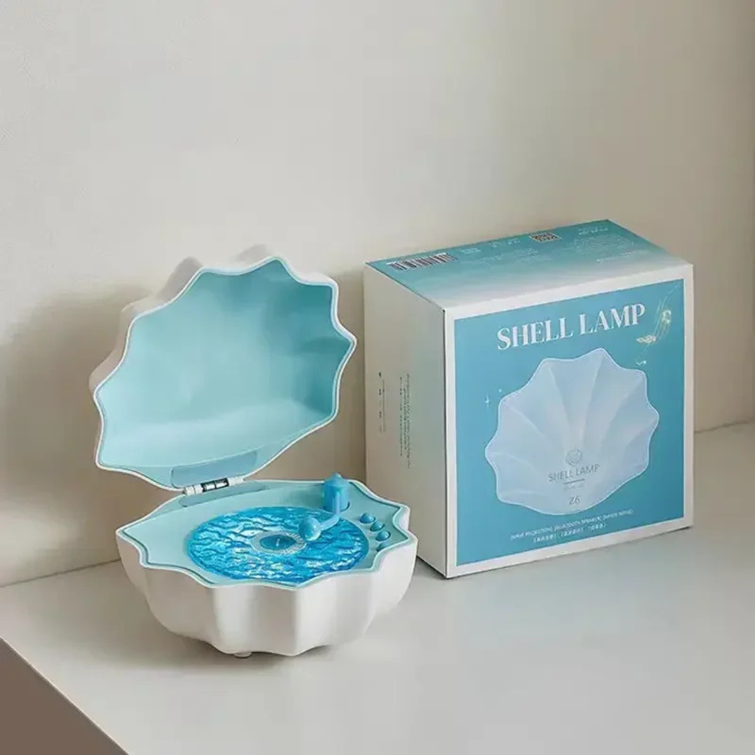 Diffuseur de musique sans fil avec lumières apaisantes reproduisant des vagues, haut-parleur Bluetooth décoratif.