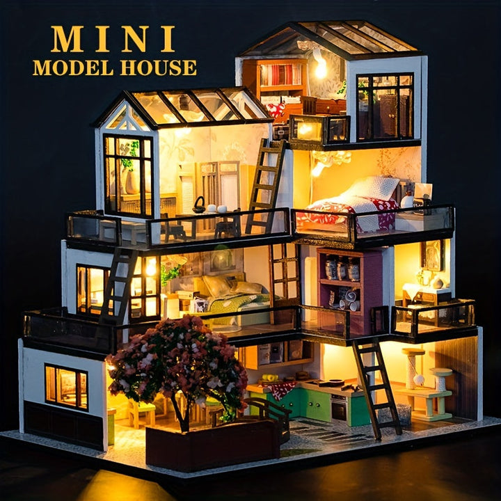 Cadeau unique: kit de construction maison miniature Lichtnest, pour détente et décoration intérieure.