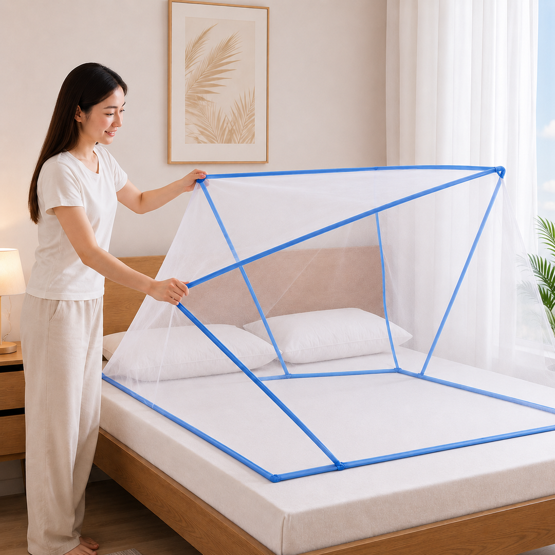 Protection insectes MosquiDome, tente moustiquaire pliable et légère, essentielle pour le camping et les voyages sans souci.