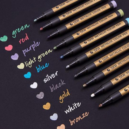 Set de marqueurs couleur polyvalents pour dessiner sur verre, bois, pierre et tissu. Idéal art & DIY.