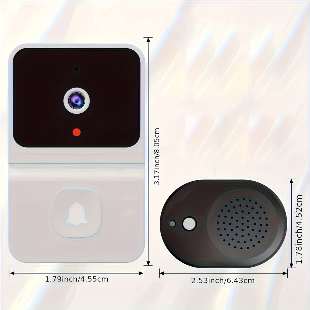 Sonnette intelligente VisioBell sans fil, rechargeable, vidéo HD, audio bidirectionnel, protection durable.