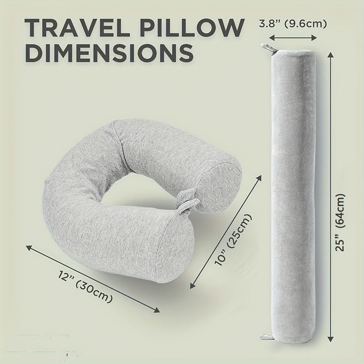 Coussin de voyage réglable gris, idéal pour un soutien nuque parfait pendant tous les déplacements.