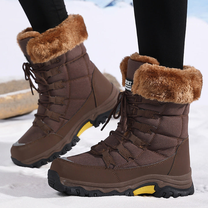 Bottes de neige femme imperméables, doublure douce, chaudes, antidérapantes, pour le froid et la neige.