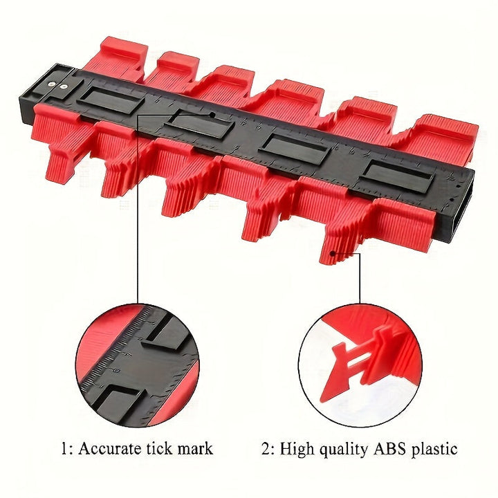 Outil de mesure de contour robuste, essentiel pour des tracés précis en construction et rénovation.