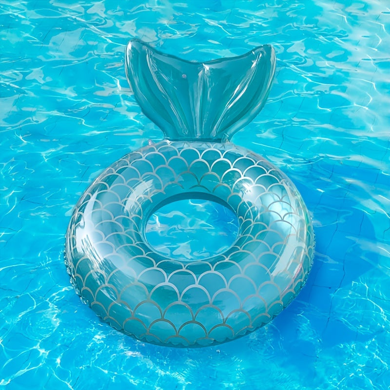Coquille de sirène gonflable rose pour adultes, bouée de plage et piscine pour une relaxation aquatique stylée.