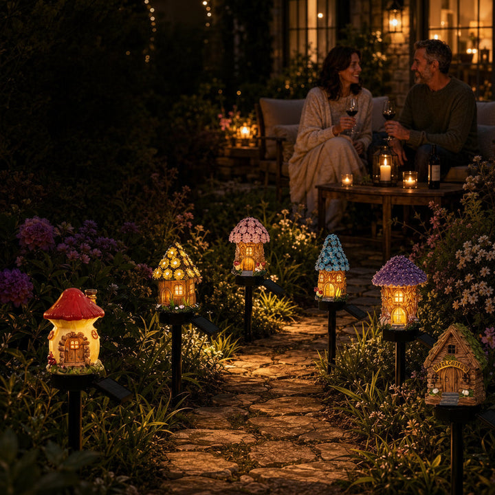 Lampe solaire champignon réaliste, parfaite pour la décoration de jardin et éclairage LED extérieur.