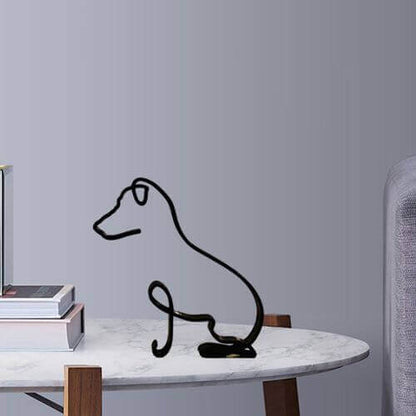 Minimalistisk Metall Hund Skulptur - Dekoration