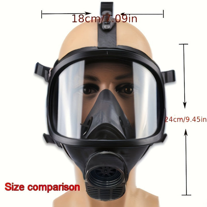 Masque à gaz tactique professionnel avec vision claire, offrant confort et protection respiratoire complète.