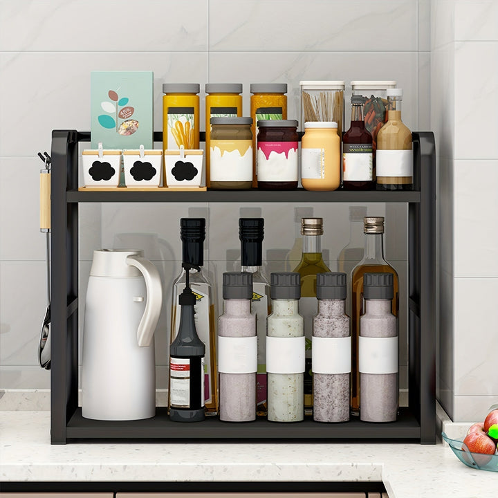Rangement d'épices en acier inoxydable facile à nettoyer, parfait pour une cuisine ordonnée et pratique.