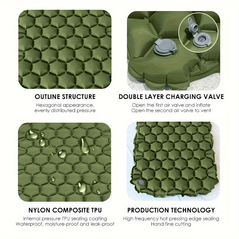 Matelas gonflable TrailComfort compact pour camping, randonnée et voyage. Confort portatif pour toutes vos aventures.
