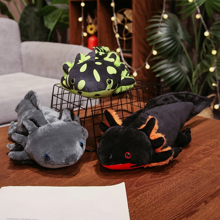 Jouet axolotl 42cm, peluche réaliste et douce, pour câlins et décoration de chambre d'enfant.