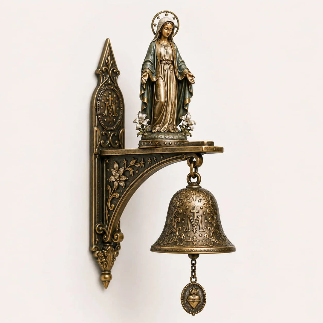 Horloge murale spirituelle en bronze, style vintage, pour autel et décoration religieuse intérieure.