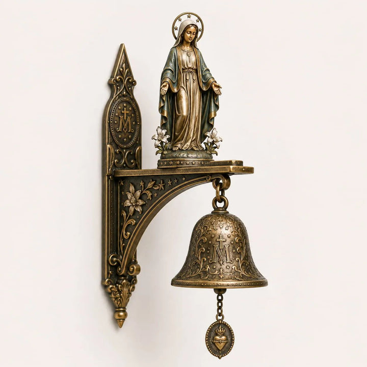 Horloge murale spirituelle en bronze, style vintage, pour autel et décoration religieuse intérieure.