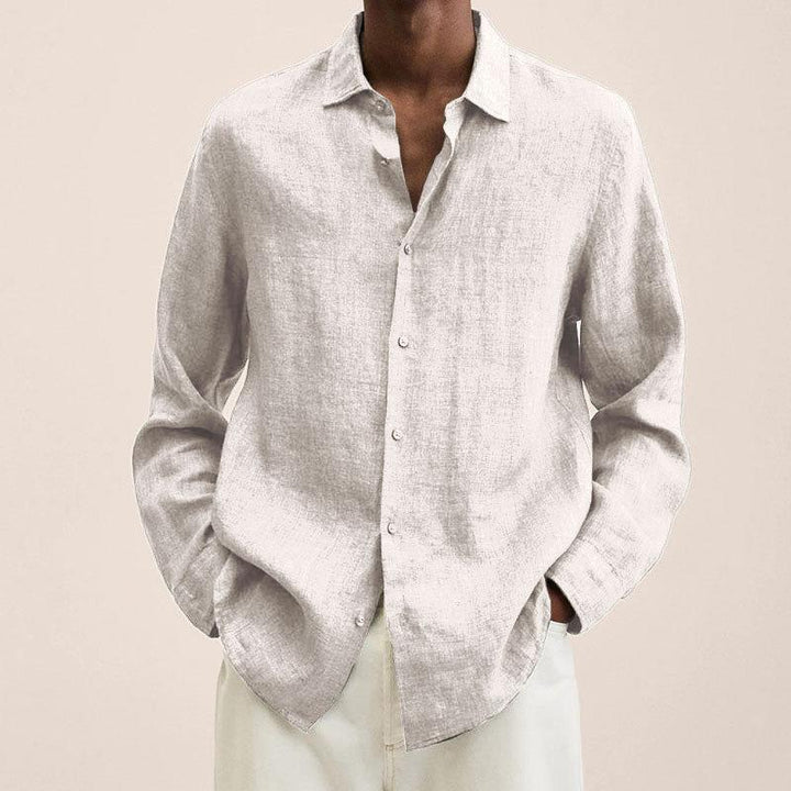 Chemise homme confortable à manches longues, design élégant et polyvalent pour la mode masculine.