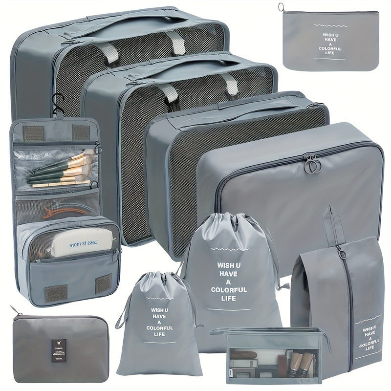 Solution de rangement de voyage 11 pièces, pour organiser efficacement chaque compartiment de bagage.