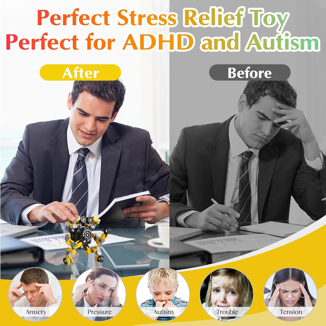 Spinners amusants et transformables, jouets anti-stress pour se détendre et se concentrer.