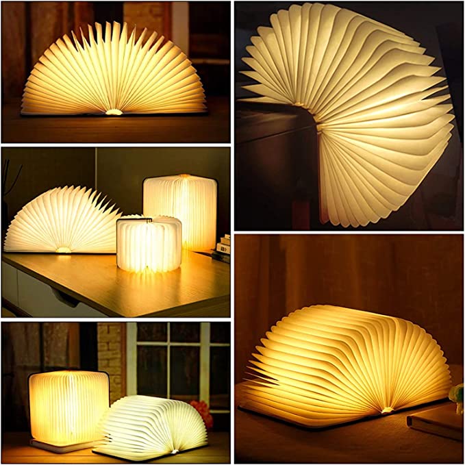 Lampe de table pliable LED, éclairage d'ambiance moderne en forme de livre.