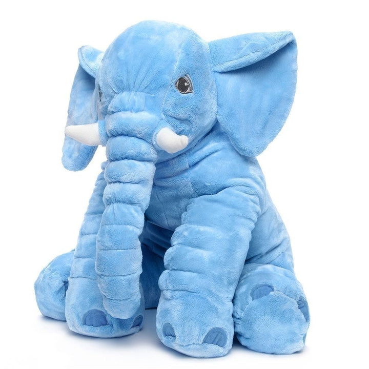 Éléphant géant en peluche moelleuse, parfait comme doudou réconfortant pour bébé et enfant.