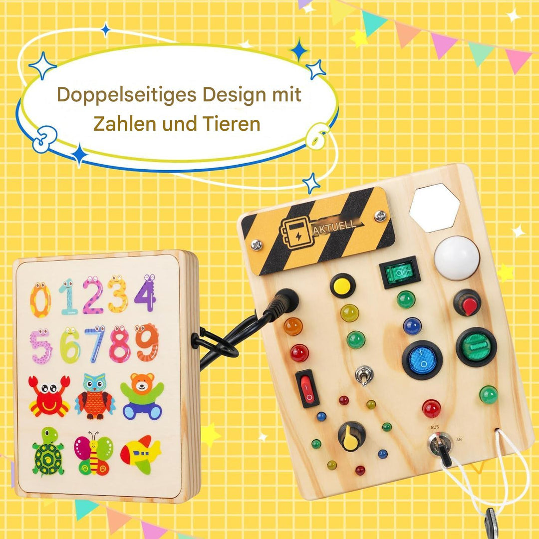 Cadeau enfant : Tableau d'activités Montessori pour motricité fine, favorise le développement et l'éveil précoce.
