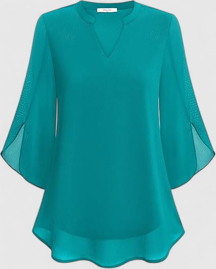 Blouse élégante femme, confortable et polyvalente. Parfaite pour le bureau ou un look chic décontracté printemps-été.