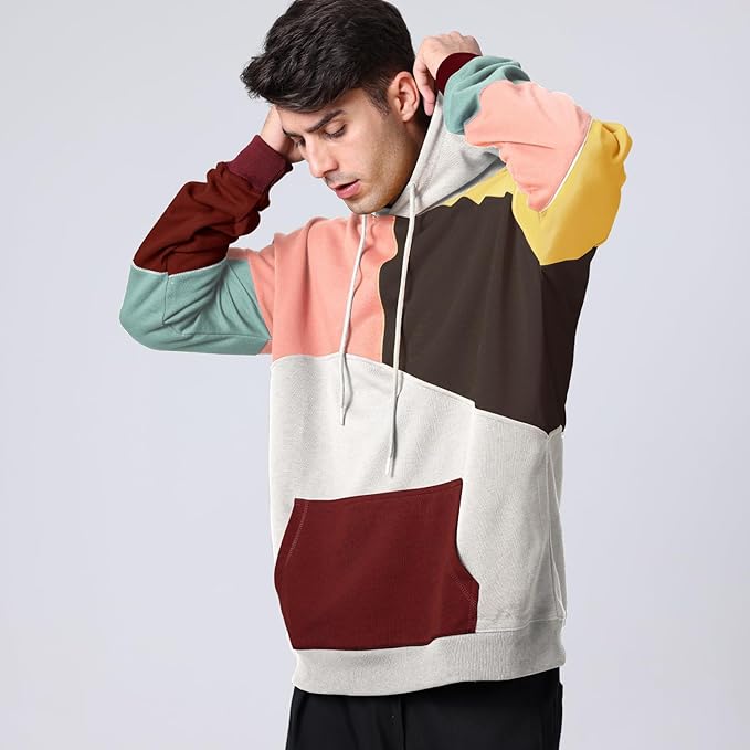 Sweat homme décontracté et moderne, avec capuche, couleurs vives pour un confort stylé toute la journée.