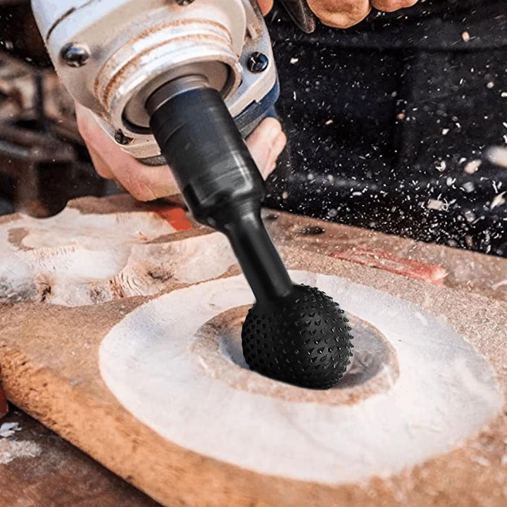 Gouge sphérique en acier pour travail du bois, idéale pour finitions rondes précises en menuiserie.